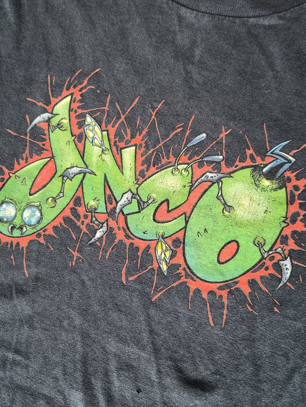 Vintage 90s Y2k JNCO Faded 100% Cotton Skater Tshirt - Picture 2 of 7